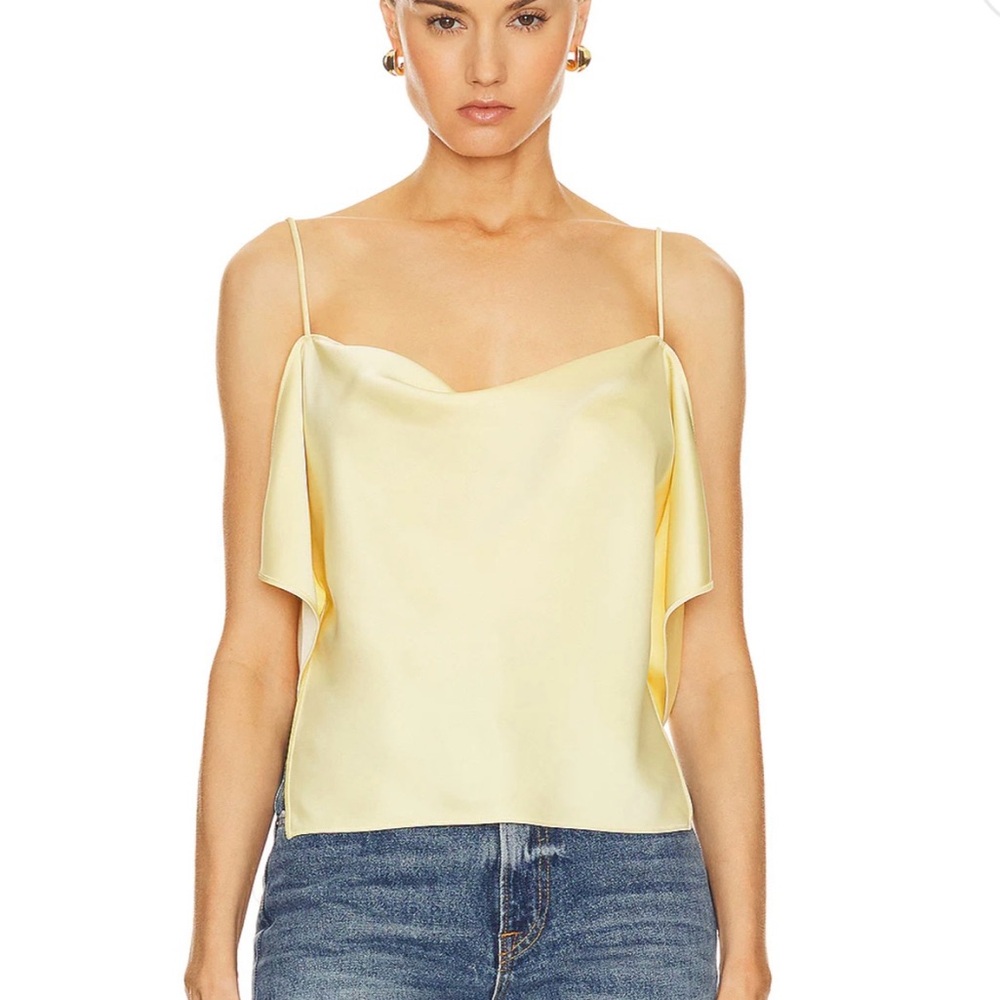 Helsa Yellow Satin Camisole Top
